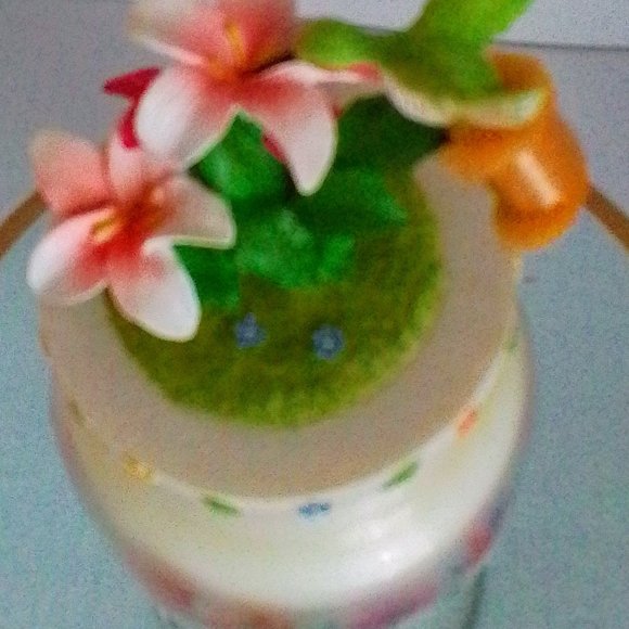 Vintage AVON Jar Candle with Ceramic Hummingbird Topper * NEW - Picture 4 of 7